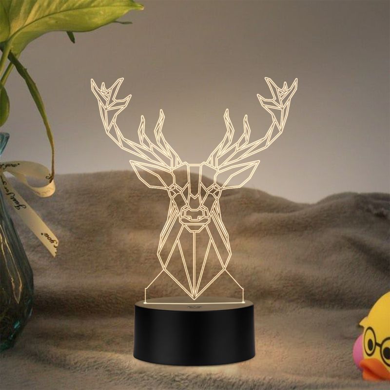 Poly-Art Deer Head Design Night Lamp